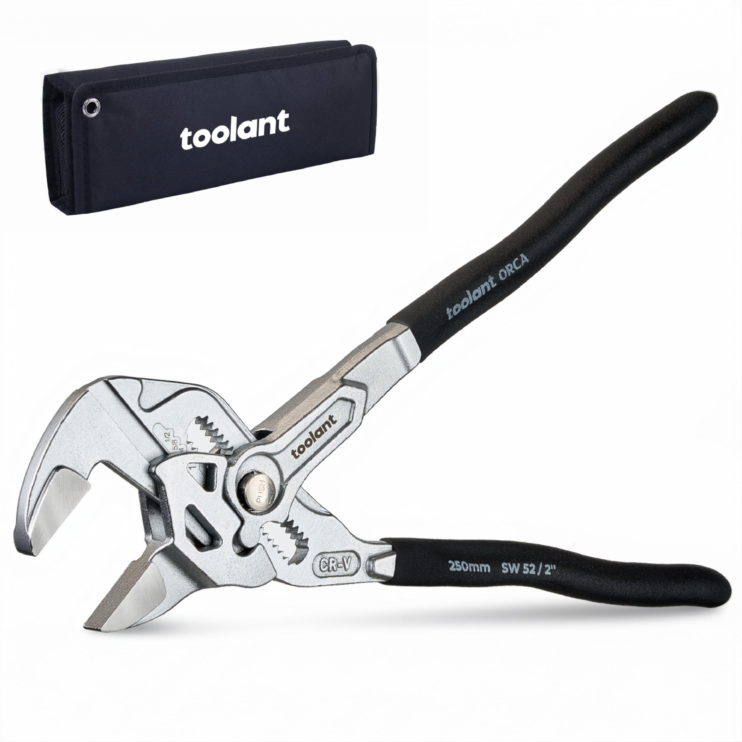 Toolant 10-Inch chrome plated pliers wrench with corrosion resistance for damp areas.