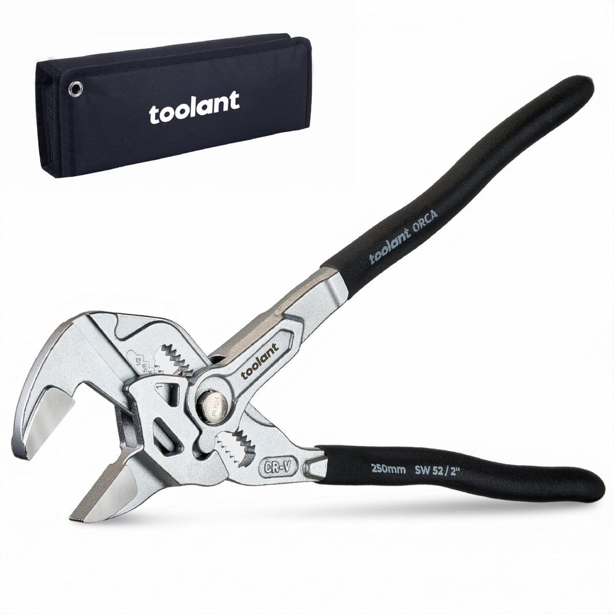 Toolant 10-Inch chrome plated pliers wrench with corrosion resistance for damp areas.