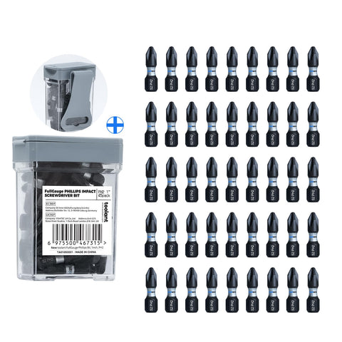 Toolant 1 inch PH2 bit anti-slip tip close-up for precise screw driving