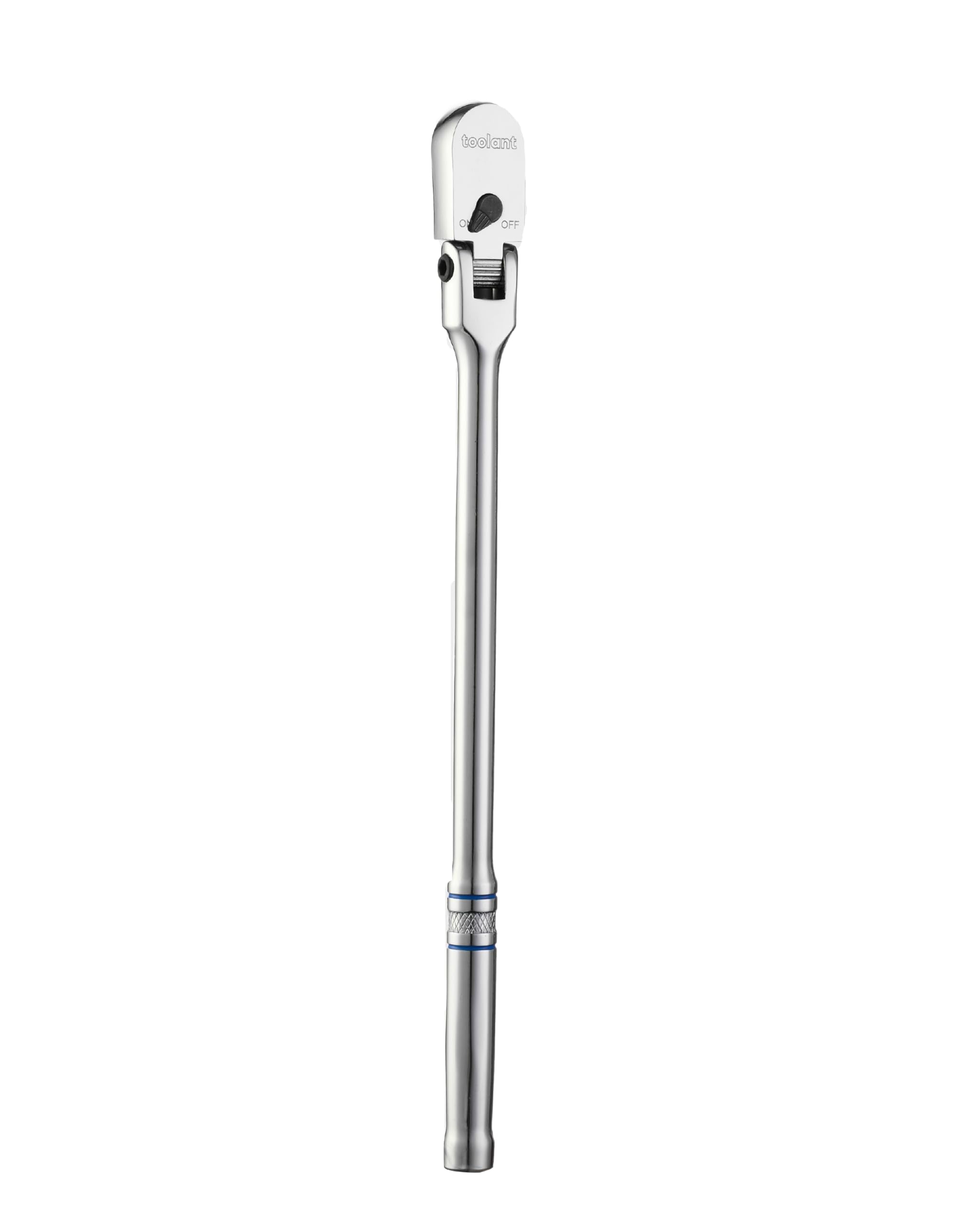 Toolant 3/8 drive flex-head ratchet compact view enables tight-space access
