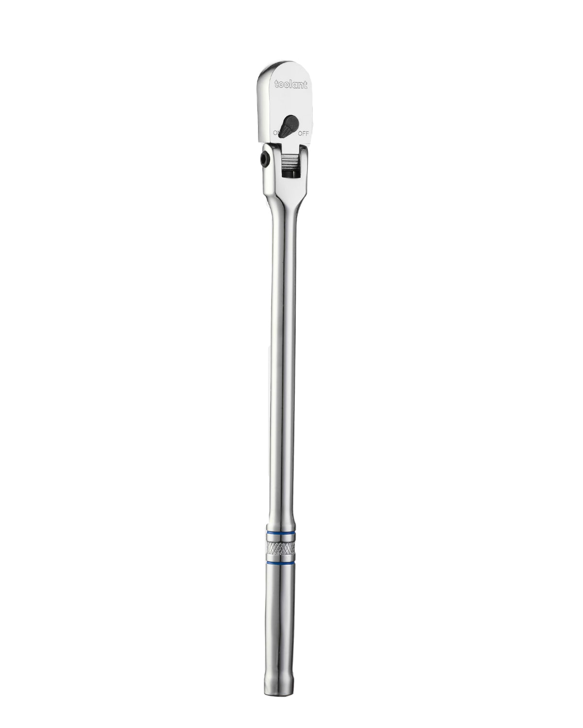 Toolant 3/8 drive flex-head ratchet compact view enables tight-space access