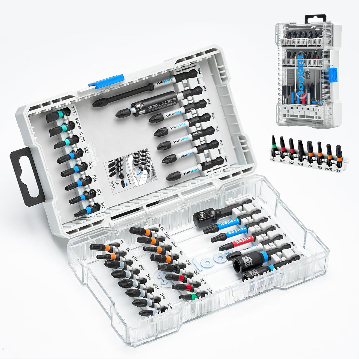 toolant 40-piece impact driver bits in sturdy S2 steel for durable performance