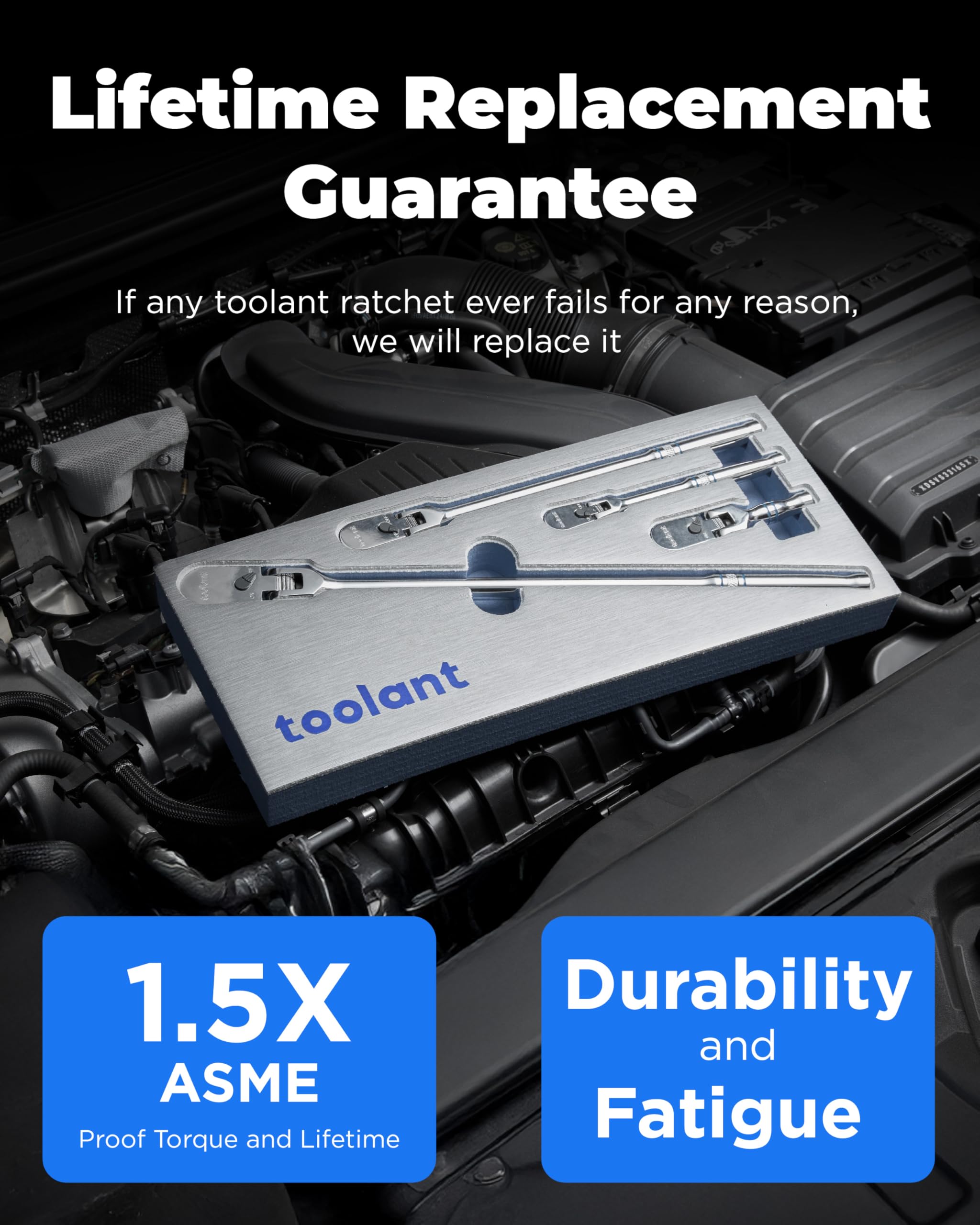 Toolant lifetime replacement guarantee supports worry-free operation.