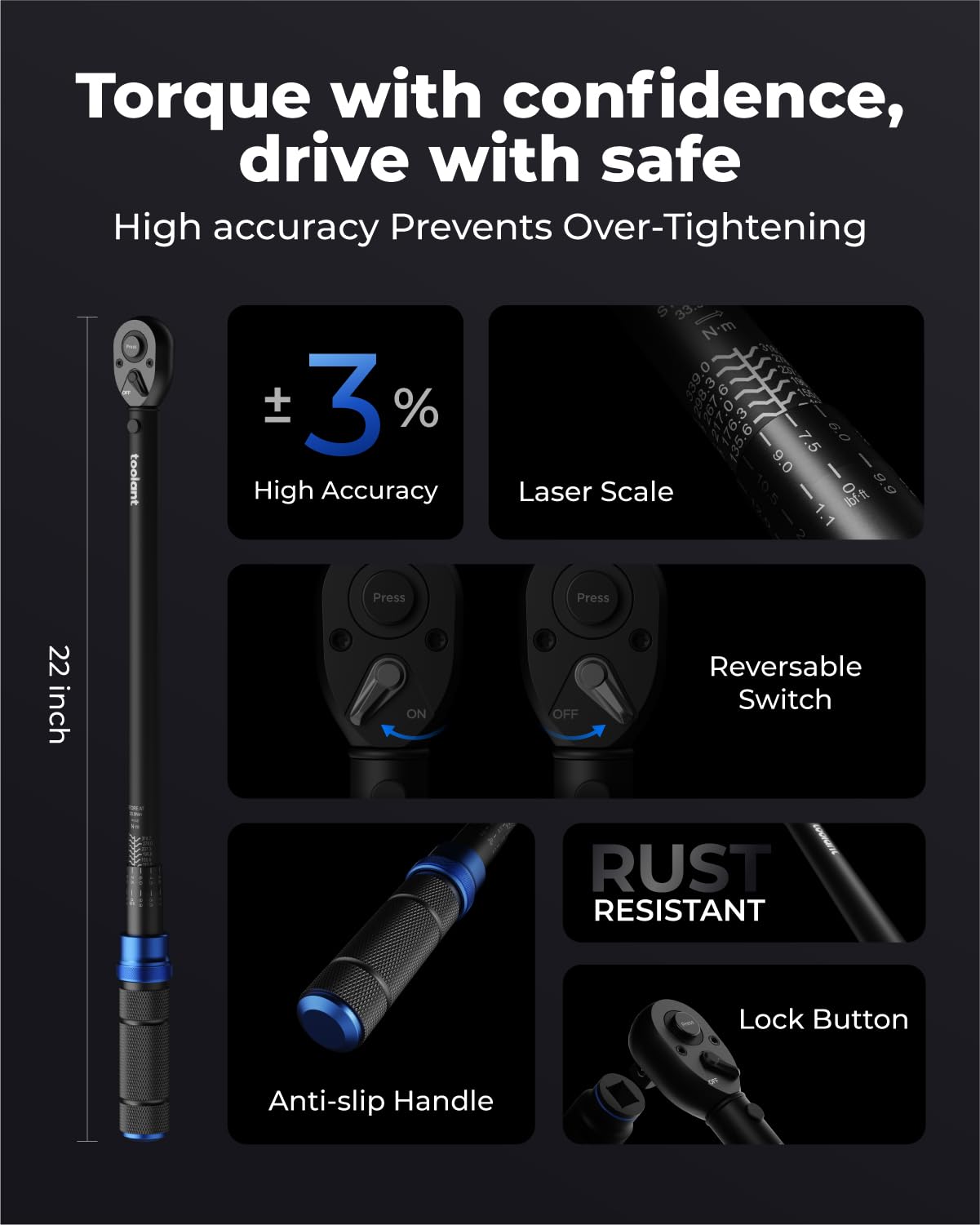 Toolant 5-inch extension reaches deep bolts and tight spaces.