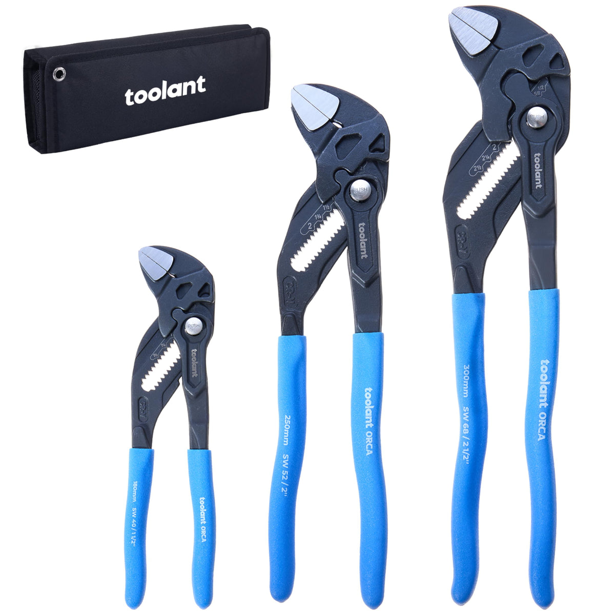 toolant 7-inch plier wrench close-up jaw for secure nut grip