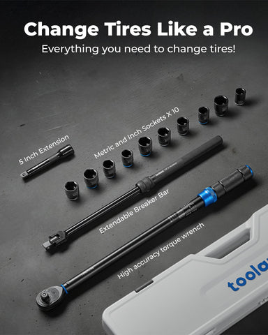 Toolant breaker bar extended length enables stubborn bolt removal.