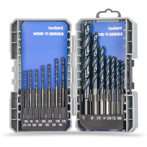 Toolant cobalt drill bit set with bullet-point tip for precise metal drilling