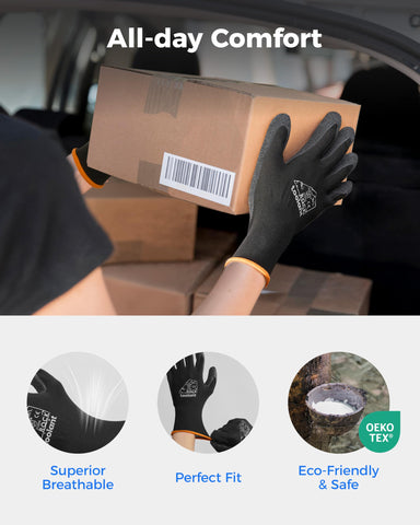 Toolant crinkle latex gloves providing dexterity for precise tasks.