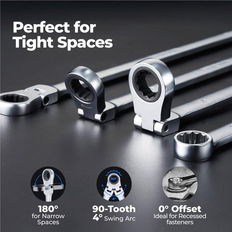 Toolant CR-V steel construction resists rust for durable use.