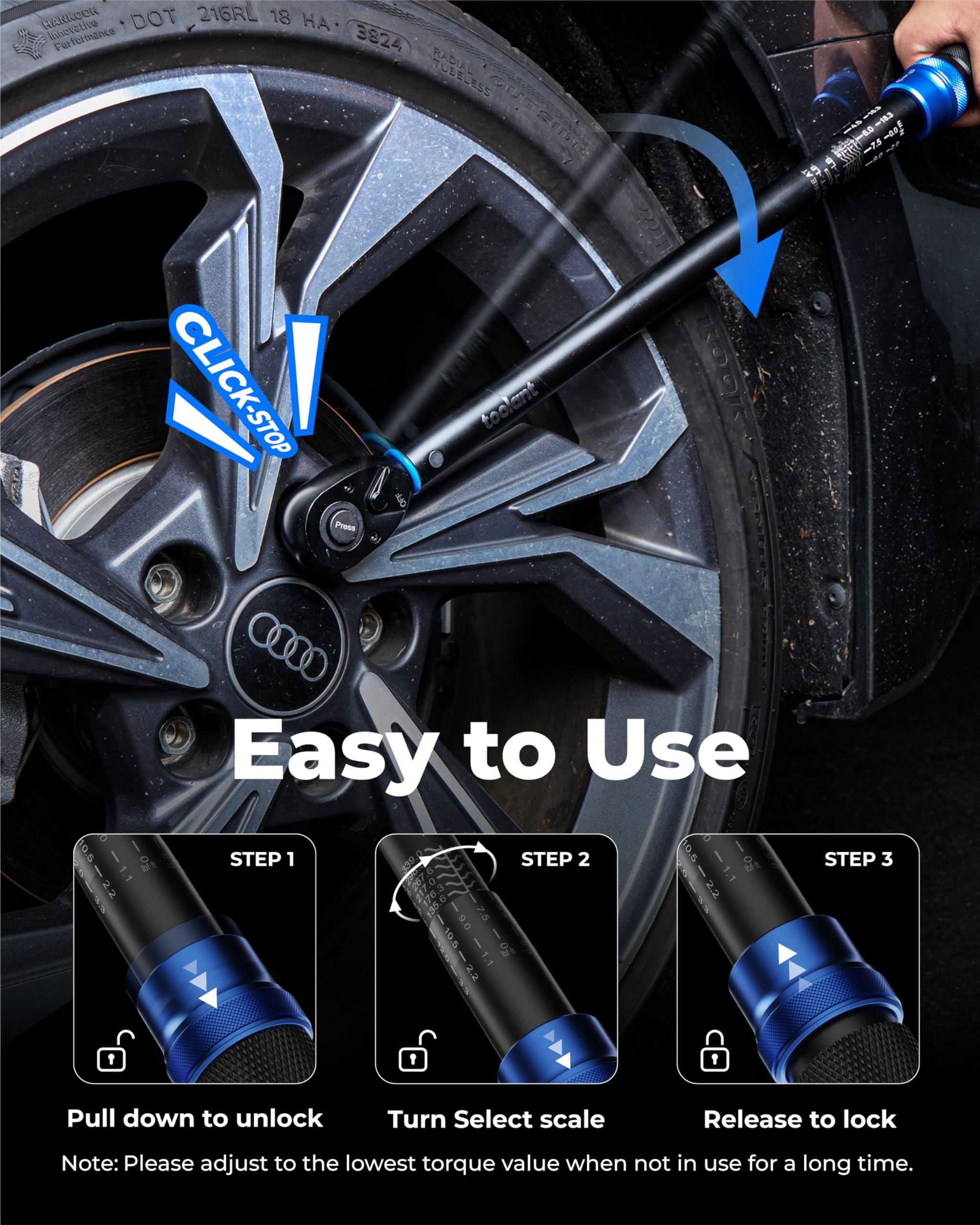 Toolant deep sockets collection fits lug nuts on most vehicles.