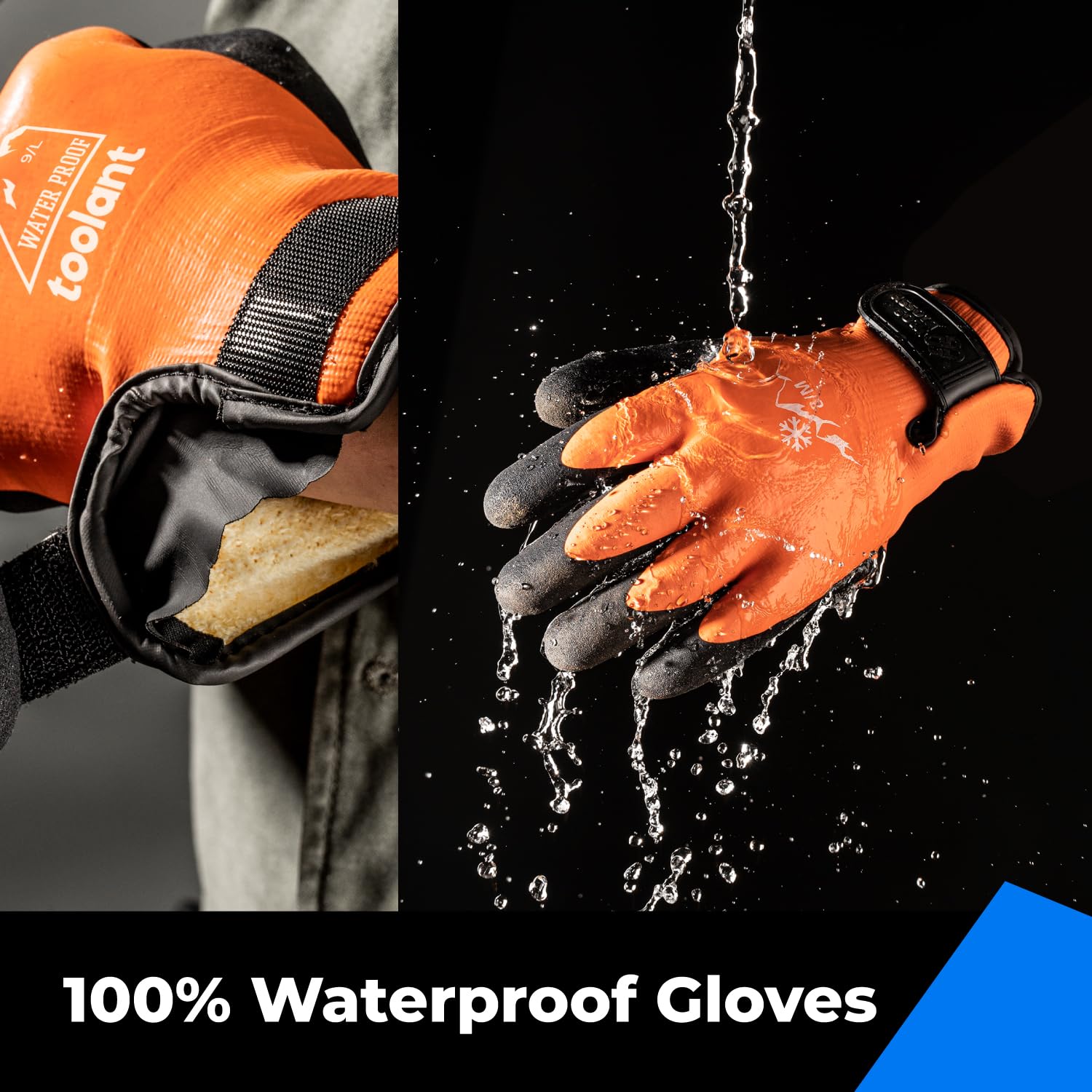 Toolant touchscreen gloves showing graphene palm for phone use in cold environments.