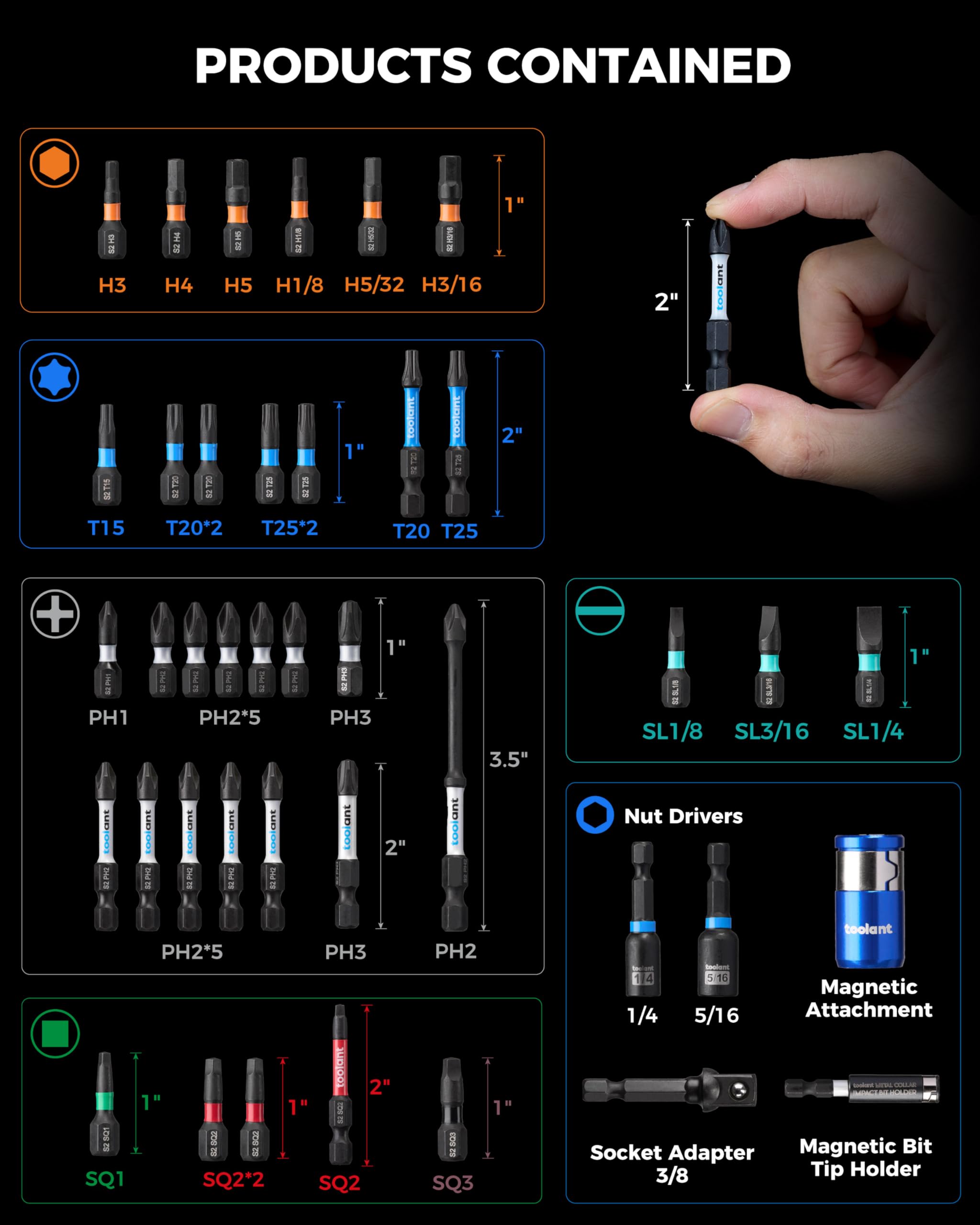 toolant included six hex bits for furniture assembly