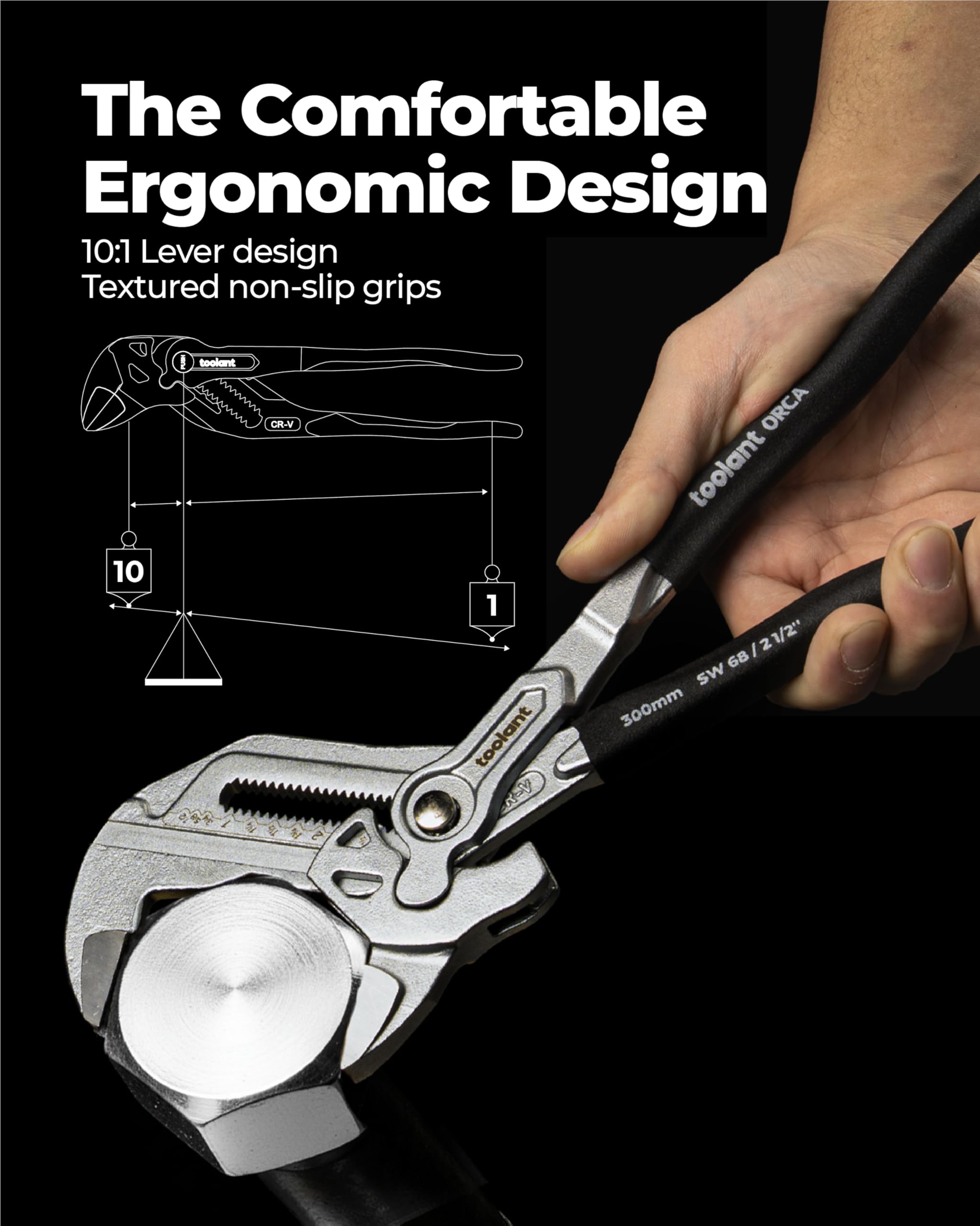 Toolant labor-saving lever design reduces effort during repairs.