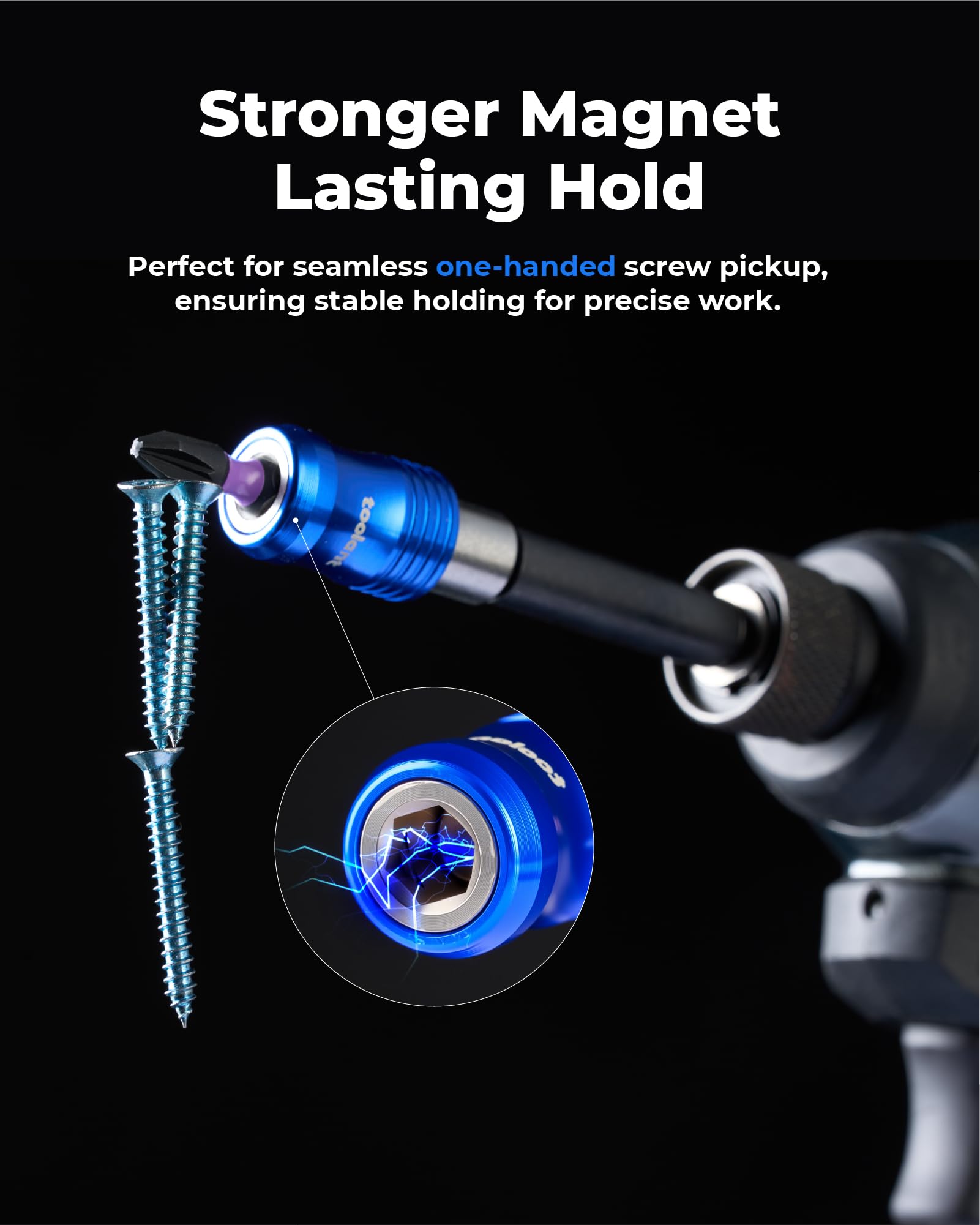 Toolant magnetic drill bit extension 6-inch reaching tight spaces with control.