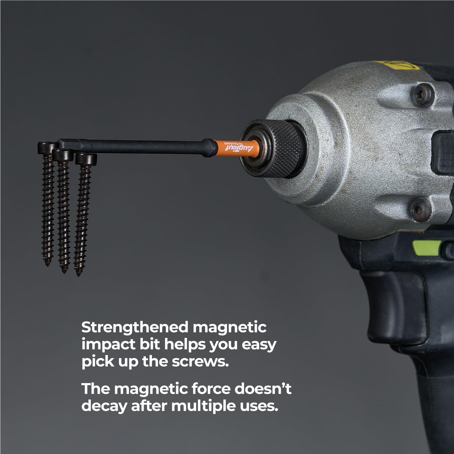 Toolant magnetic impact bit helps pickup screws during installation.