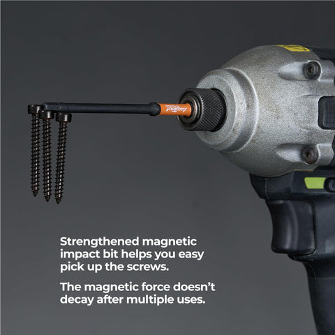 Toolant magnetic impact bit helps pickup screws during installation.