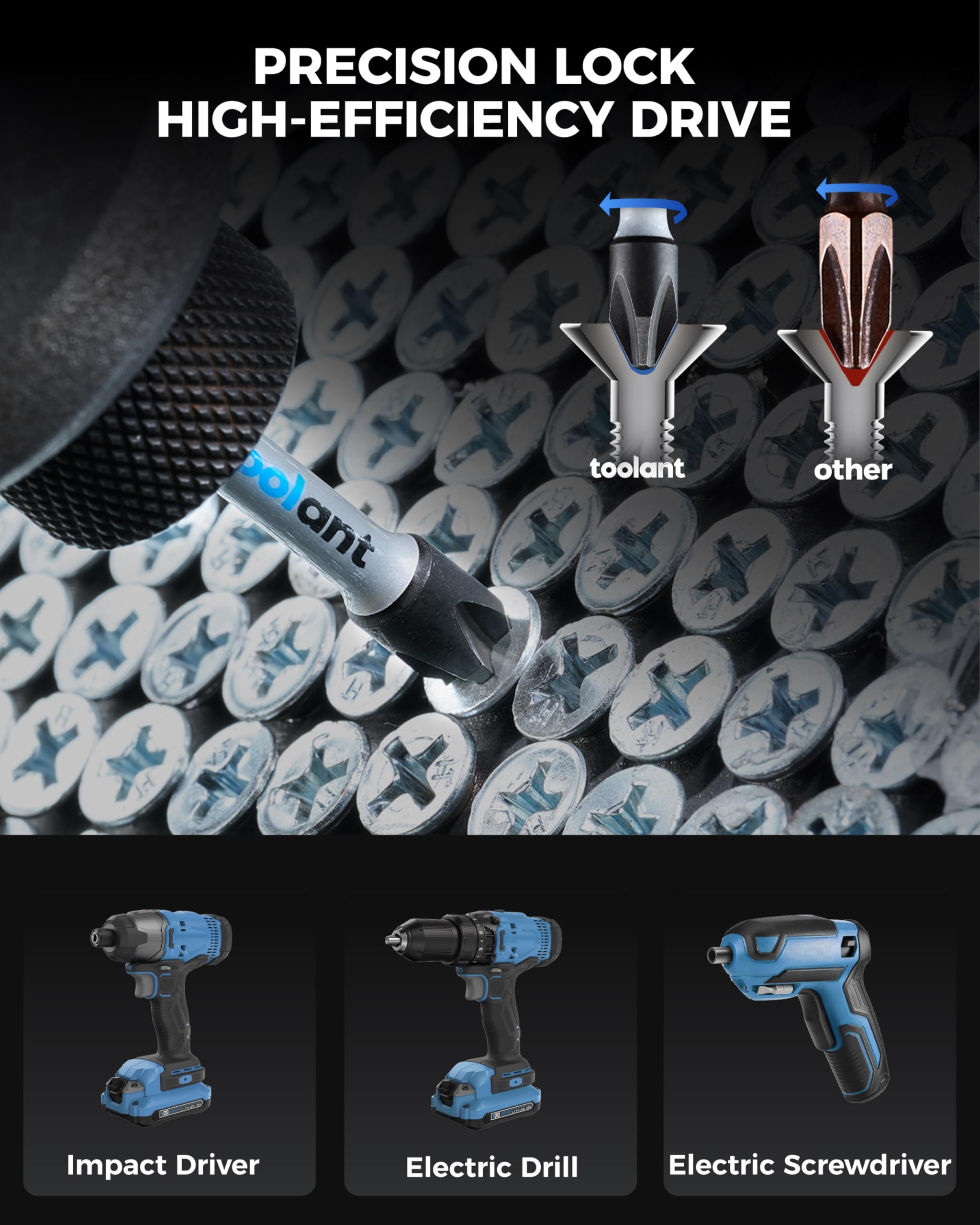 toolant magnetic tips with color-coded rings for fast bit identification