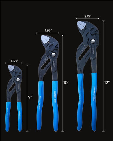 toolant multi-size plier wrench in use on nuts and pipes