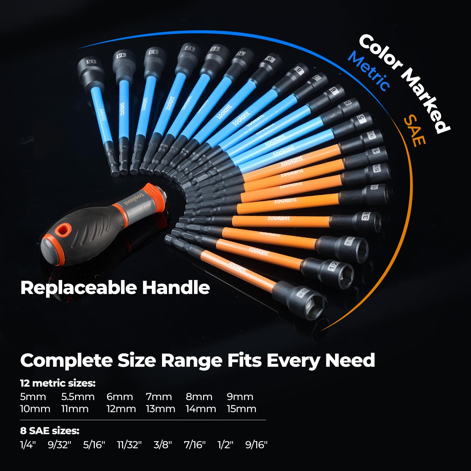 Toolant nut driver set replacement handle demonstrates comfortable grip for extended tasks