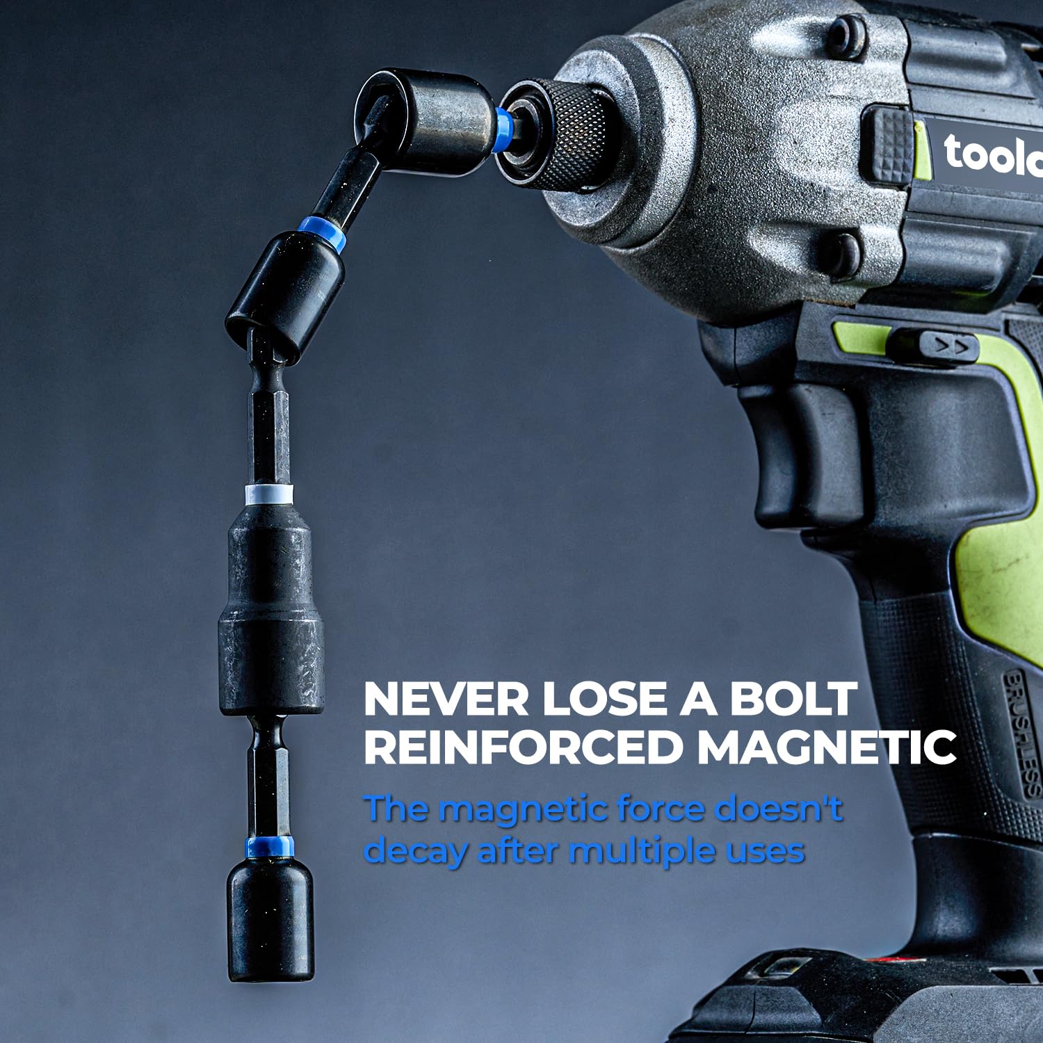 Toolant overhead-work-magnetic-tips stay in place for one-handed use
