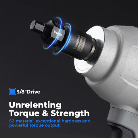 Toolant pin hole retention system keeps sockets secured on the tool.