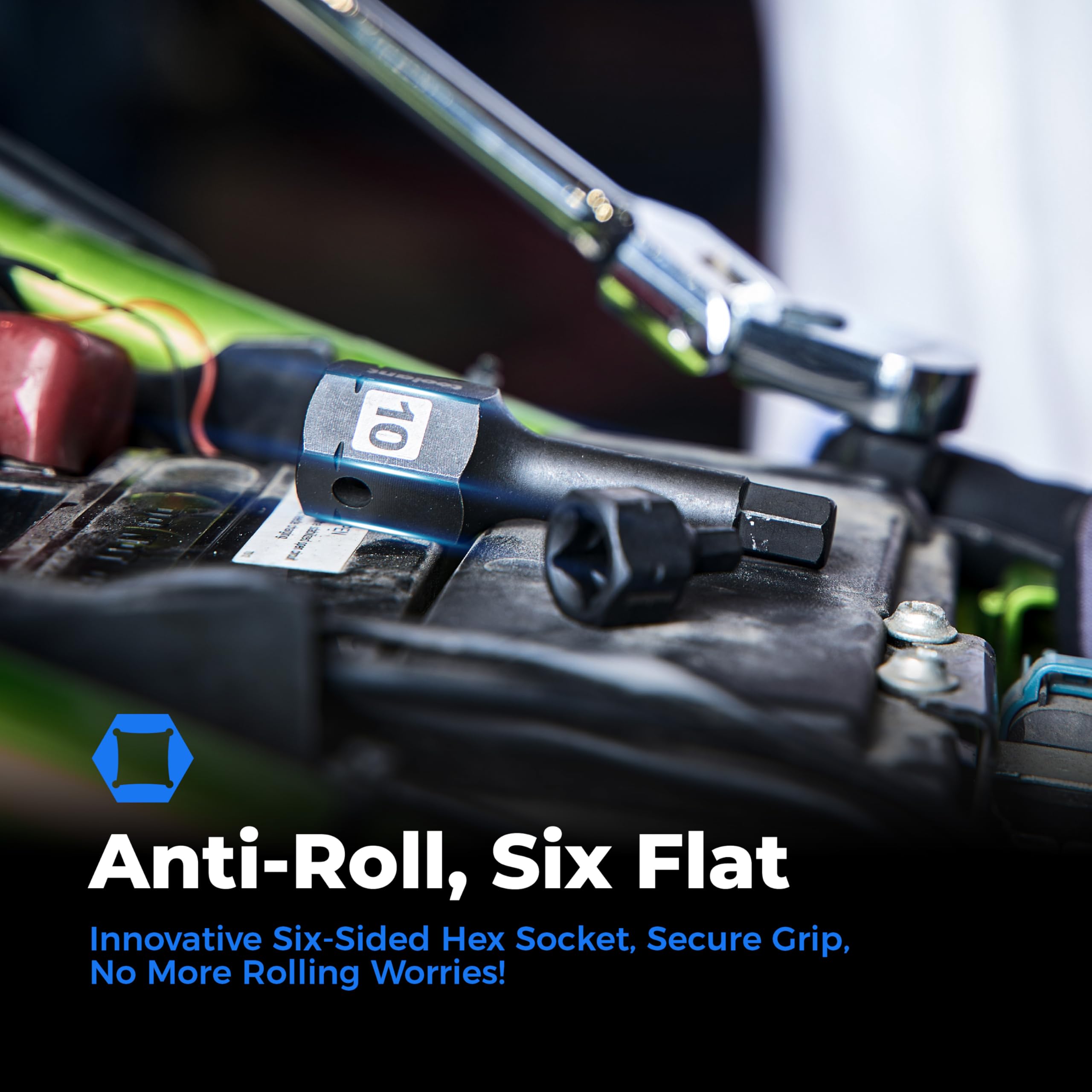 Toolant S2 steel hex bit socket delivers long life and high torque.