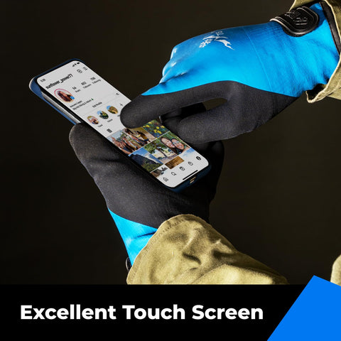 Toolant sandy-dipped rubber palm delivers a reliable grip.