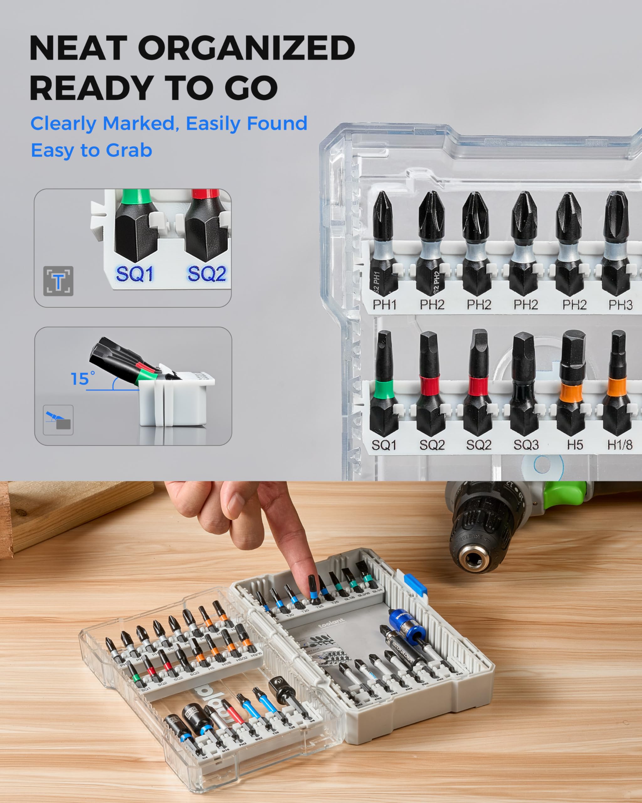 toolant torx and hex bits set for various fasteners