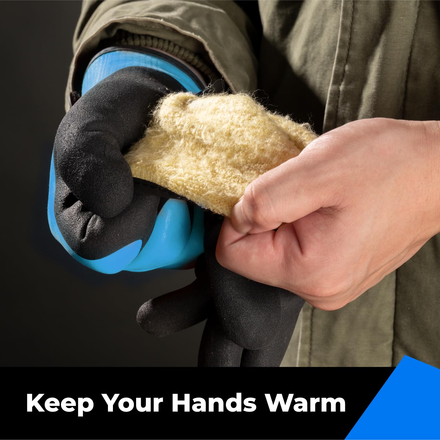 toolant warm brushed fleece lining keeps hands cozy in cold outdoor work