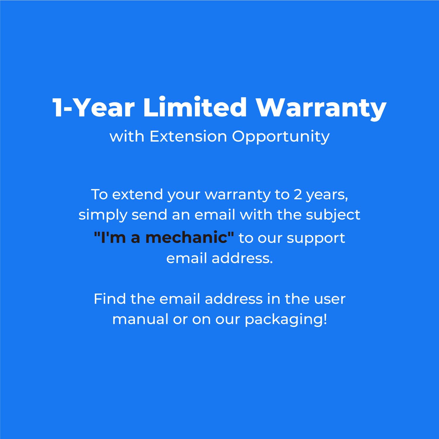 Toolant warranty and support card offers reassurance