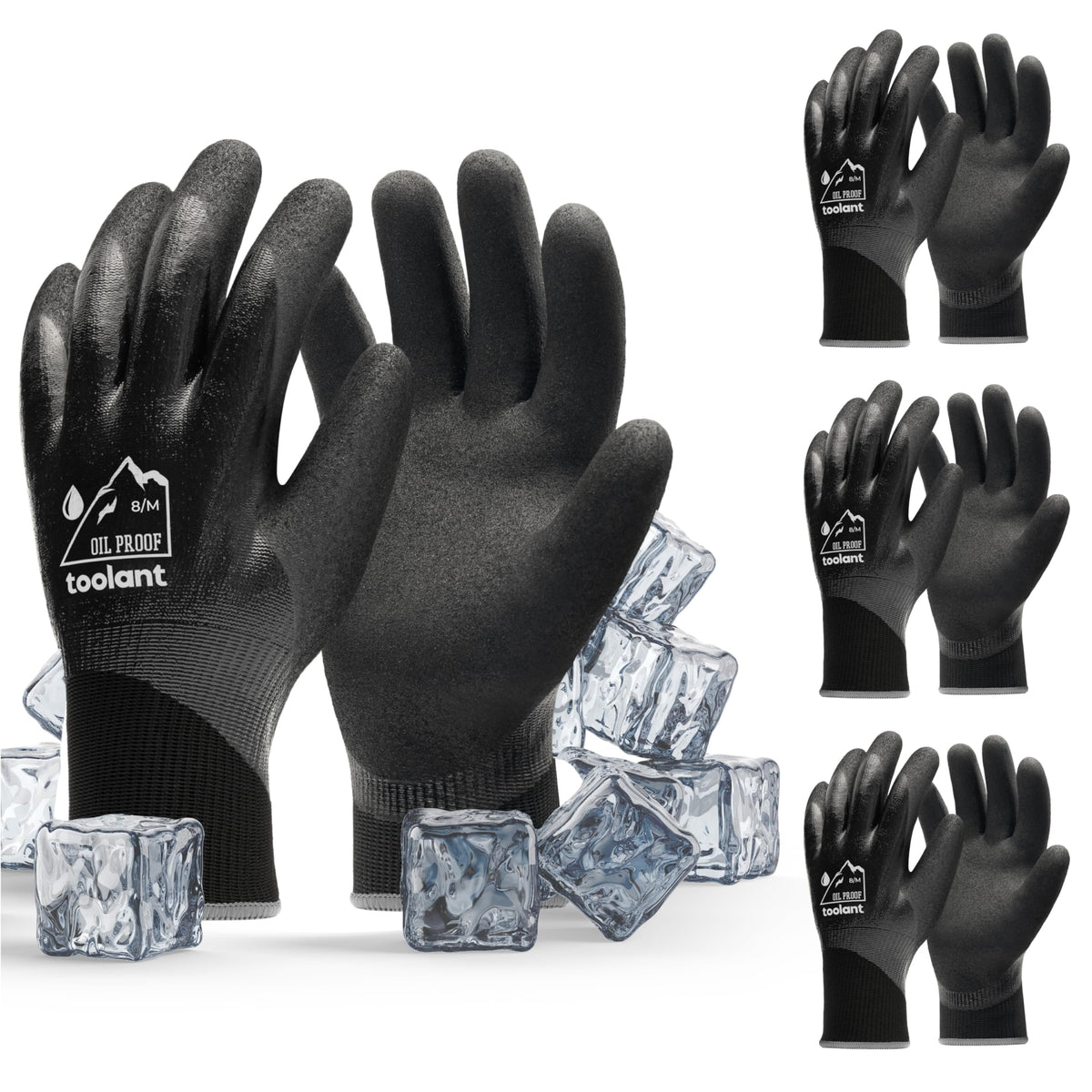 Toolant waterproof gloves bulk pack front view for ready wear in cold conditions.