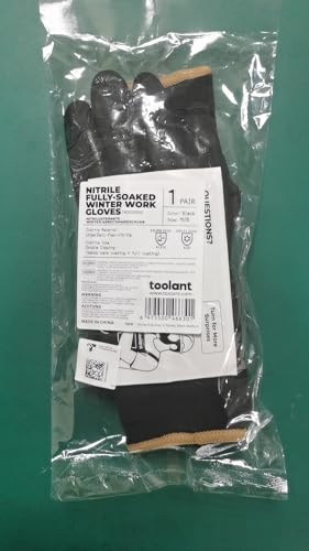 Toolant waterproof gloves palm grip detail for secure handling of slippery materials.