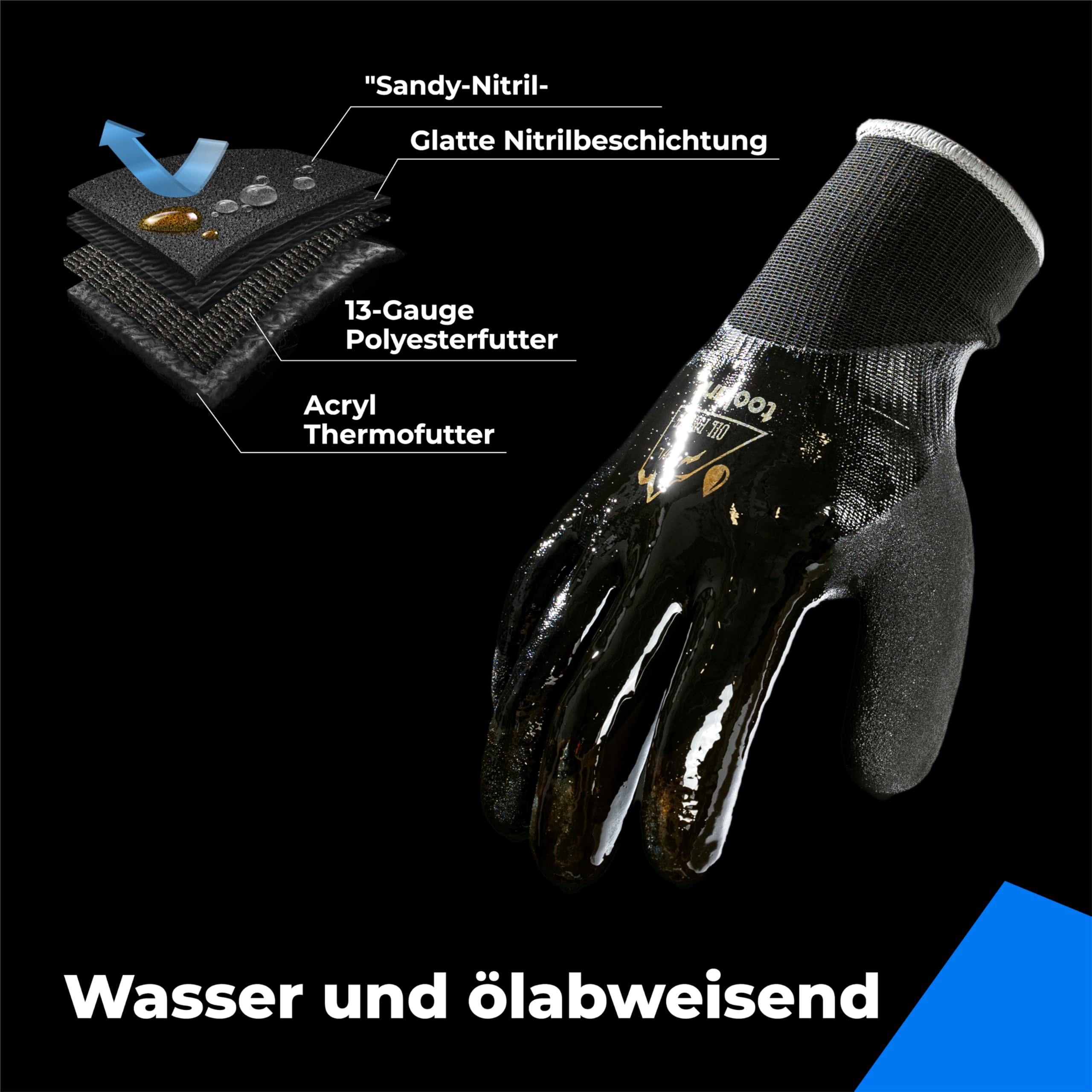 Toolant waterproof gloves pull-on design for quick, comfortable wear.
