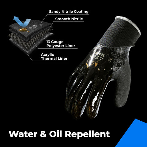Toolant sandy-nitrile palm gloves offer precise handling on slippery surfaces.
