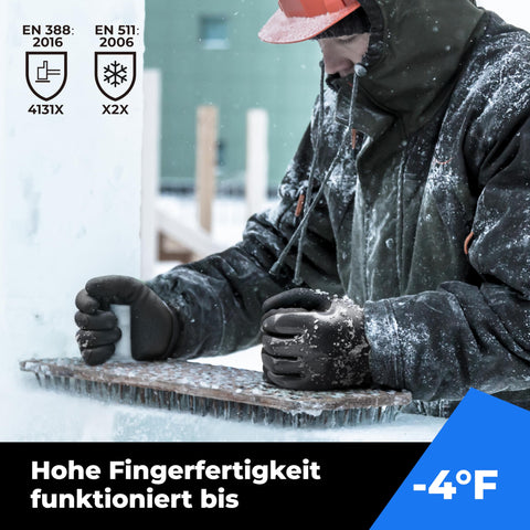 Toolant waterproof gloves side view showing dual nitrile dip coating.