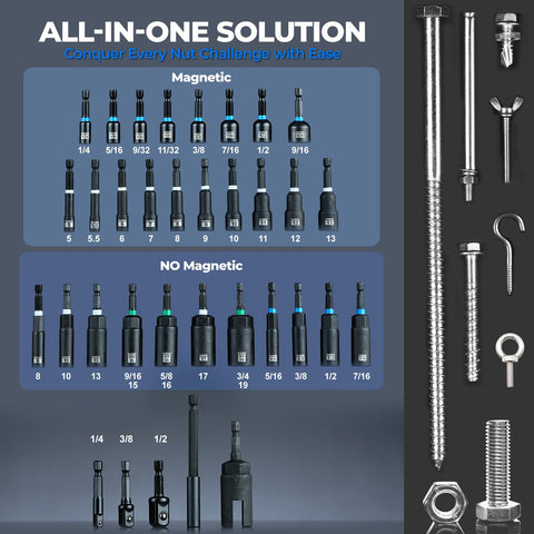 Toolant wing-nut-driver for hurricane shutters and hook bolts