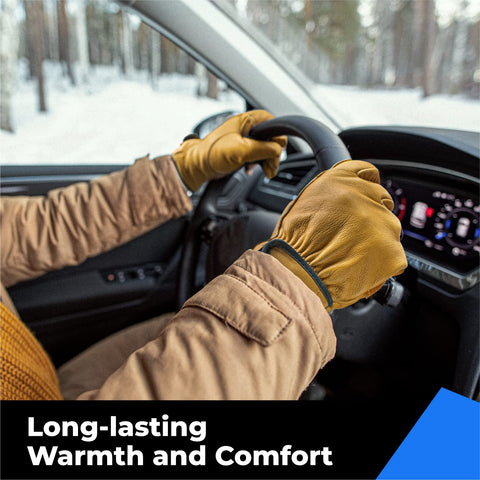 Toolant Winter Leather Gloves reinforced palm patch boosts abrasion resistance.