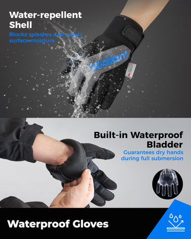 Toolant gloves with abrasion PVC overlay for improved grip on wet or icy surfaces.