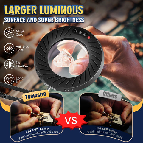 Toolastra 144 LED magnifying lamp provides bright, even illumination for detailed crafts