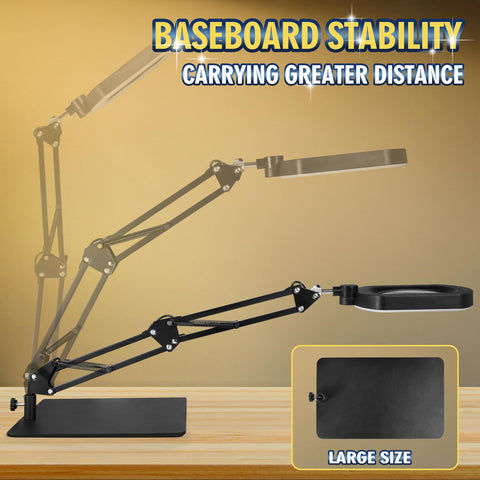 Toolastra desk magnifier aids close work, crafts, and reading.