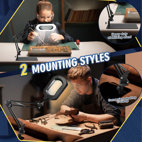 Toolastra USB-powered magnifying lamp suits flexible setups.