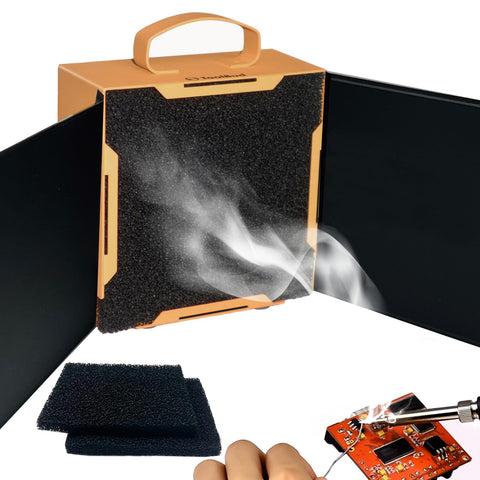 ToolBud Upgraded Solder Fume Extractor front view, compact and efficient for clean air.