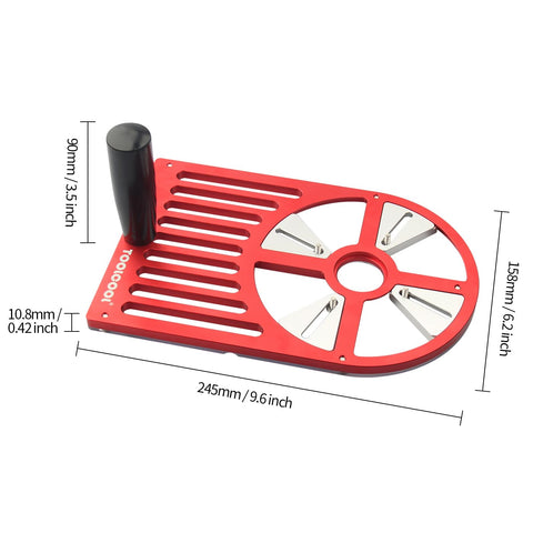 Toolcool aluminum alloy clear acrylic base emphasizes durability and visibility during routing.