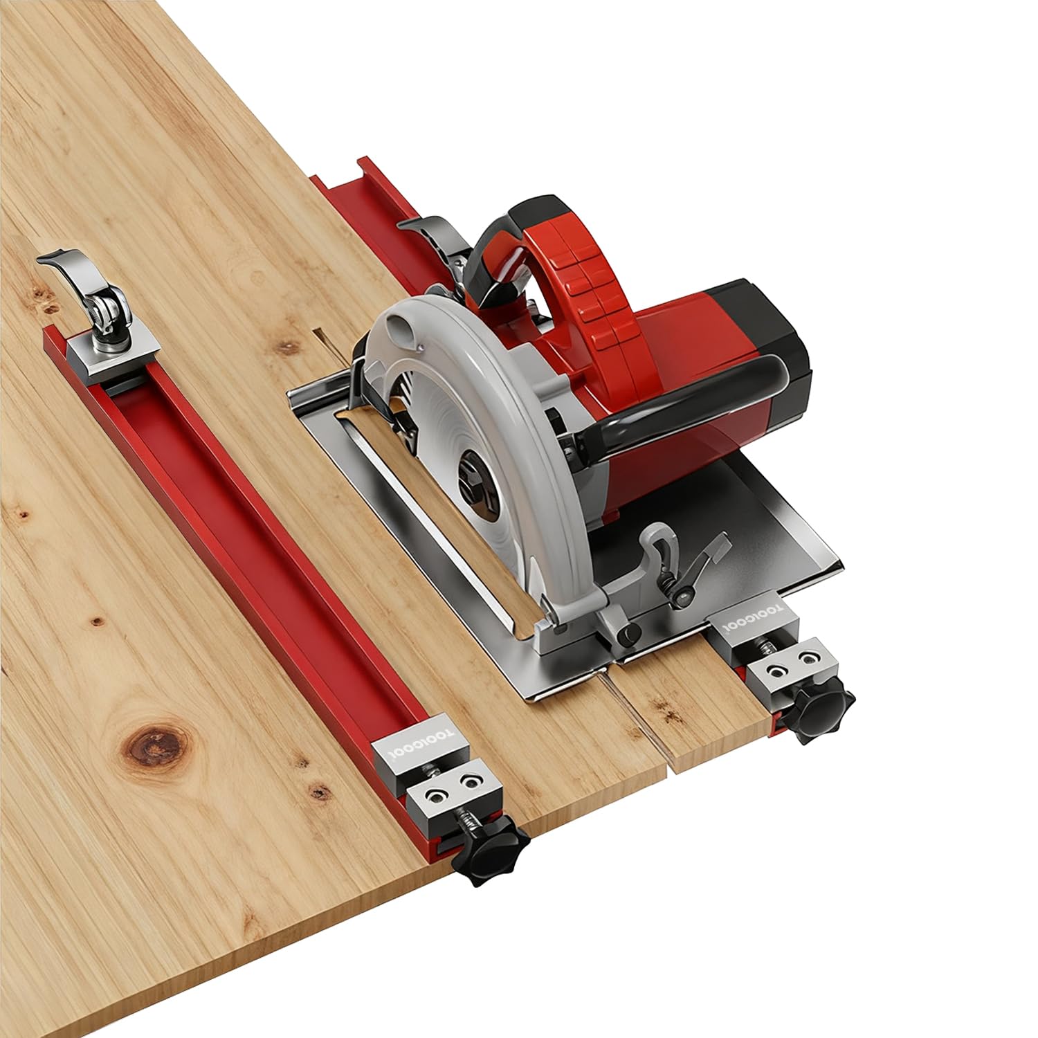 Toolcool guide ideal for trimming narrow stock in cabinetry and trim work.