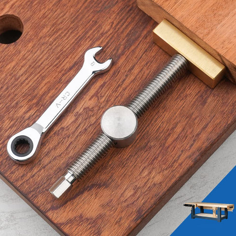 TOOLCOOL easy-install bench dog clamp adapts without under-table access.