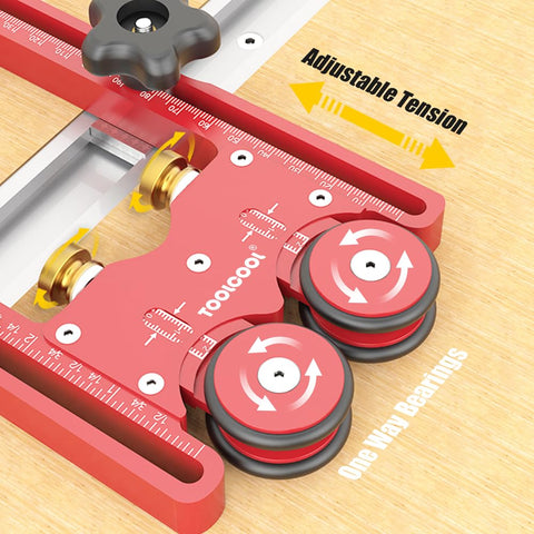 Toolcool T-slot compatible featherboard for 3/8x1/4 slots on router tables.