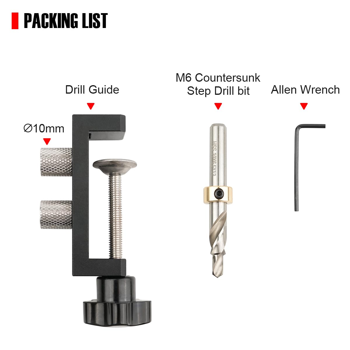 Toolcool included M6 countersunk bit enables clean hole drilling.