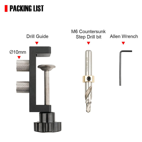 Toolcool included M6 countersunk bit enables clean hole drilling.