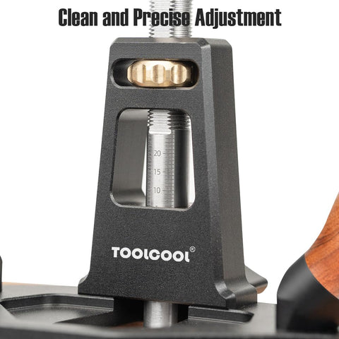 Toolcool Router Plane rosewood grip offers comfortable, steady control.