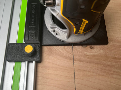 ToolCurve dado and straight-cut capability demonstrated on guide rail system.